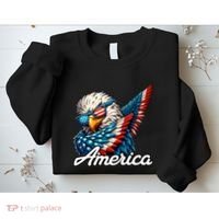 Patriotic America Dabbing Bald Eagle Sweatshirt thumb 2