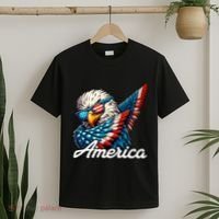 Patriotic America Dabbing Bald Eagle T-Shirt thumb 2