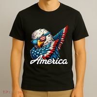 Patriotic America Dabbing Bald Eagle T-Shirt thumb 3