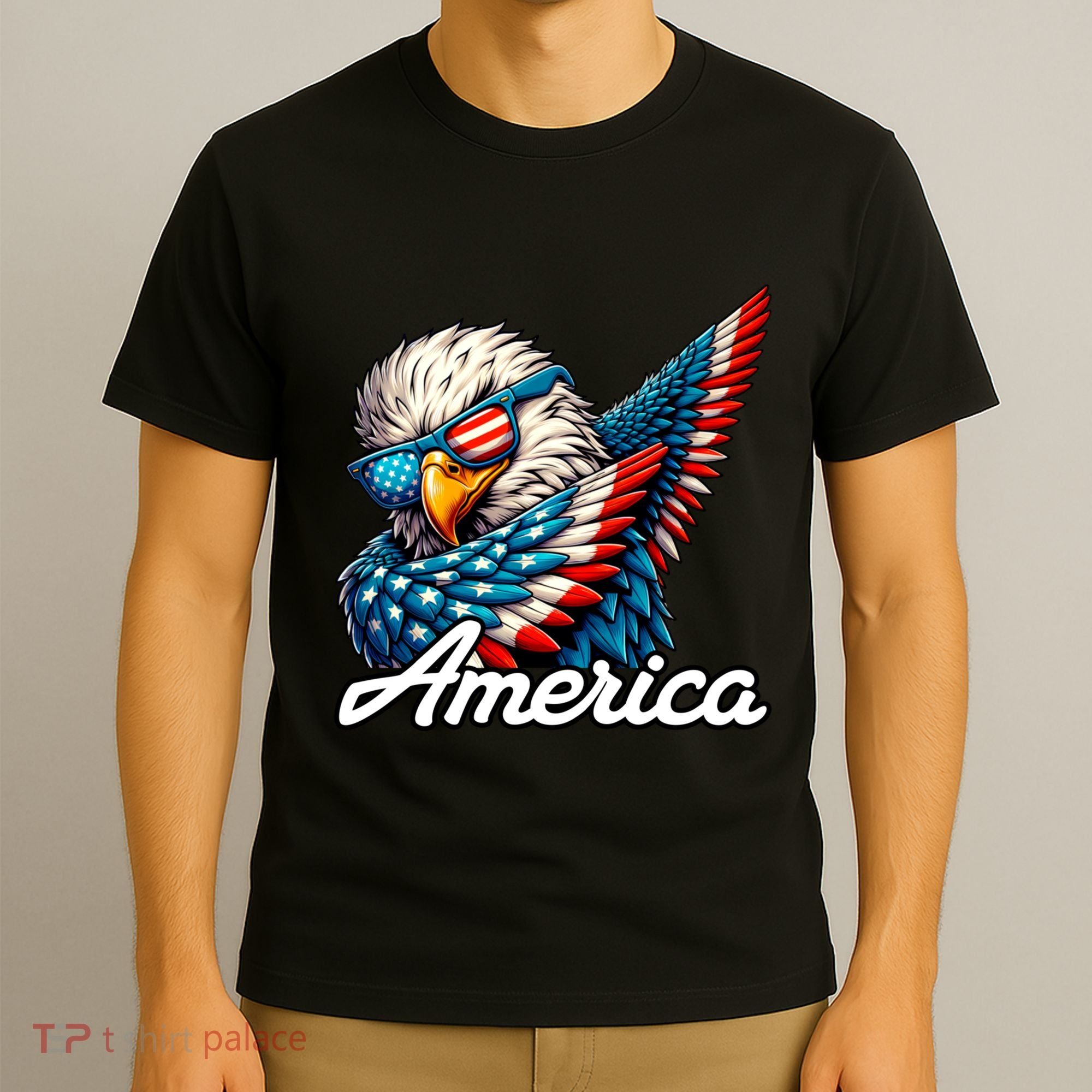 Patriotic America Dabbing Bald Eagle T-Shirt