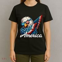 Patriotic America Dabbing Bald Eagle T-Shirt thumb 4