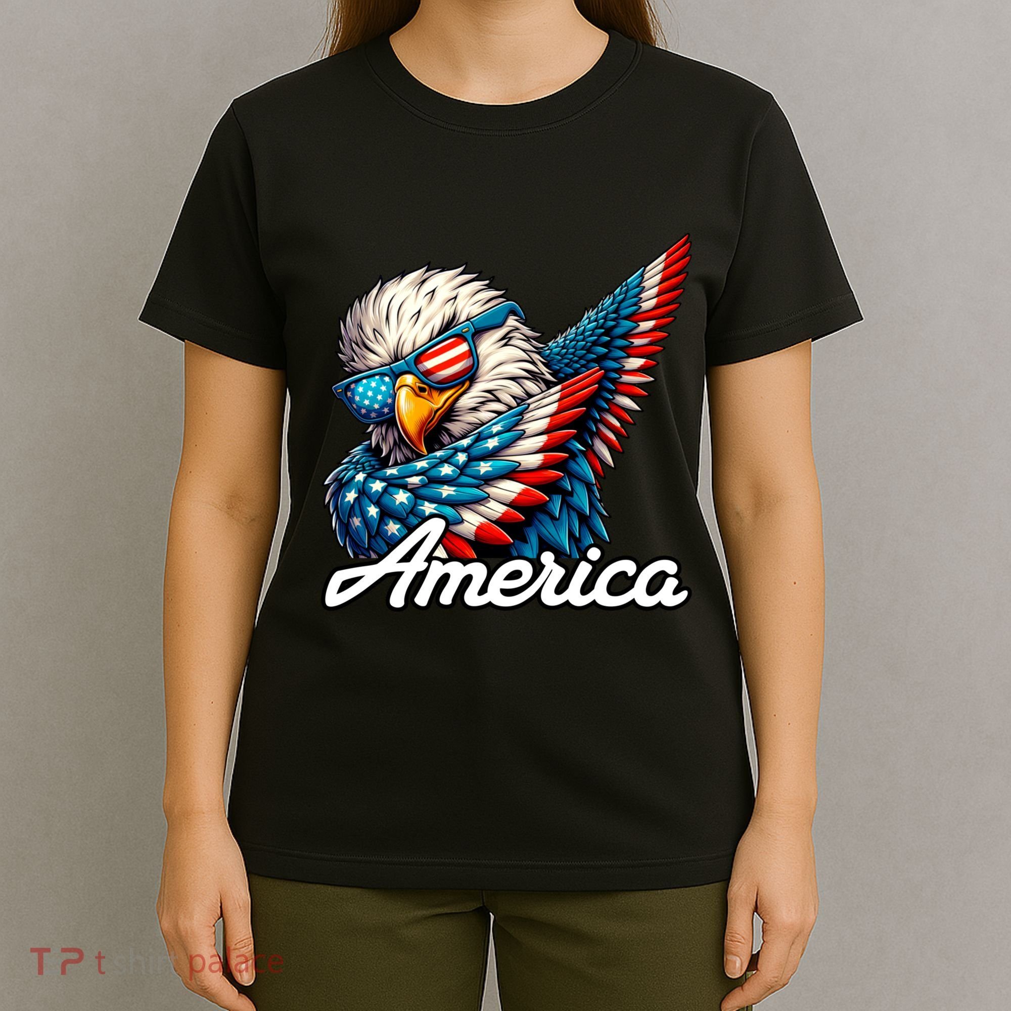 Patriotic America Dabbing Bald Eagle T-Shirt