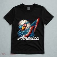 Patriotic America Dabbing Bald Eagle T-Shirt thumb 5