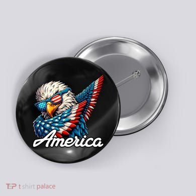 Patriotic America Dabbing Bald Eagle Button