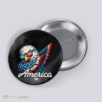 Patriotic America Dabbing Bald Eagle Button thumb 0