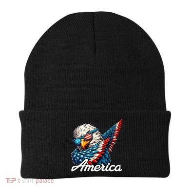 Patriotic America Dabbing Bald Eagle Beanie