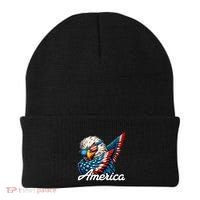 Patriotic America Dabbing Bald Eagle Beanie thumb 0