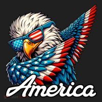 Patriotic America Dabbing Bald Eagle Beanie thumb 2