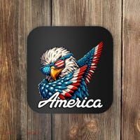 Patriotic America Dabbing Bald Eagle Coaster thumb 0