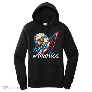 Patriotic America Dabbing Bald Eagle Women's Hoodie