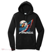 Patriotic America Dabbing Bald Eagle Women's Hoodie thumb 0