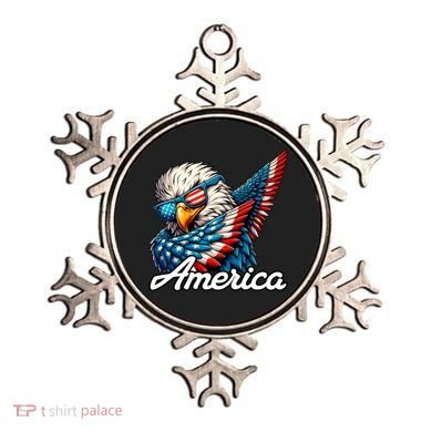 Patriotic America Dabbing Bald Eagle Ornament