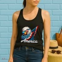 Patriotic America Dabbing Bald Eagle Women's Tank Top thumb 2
