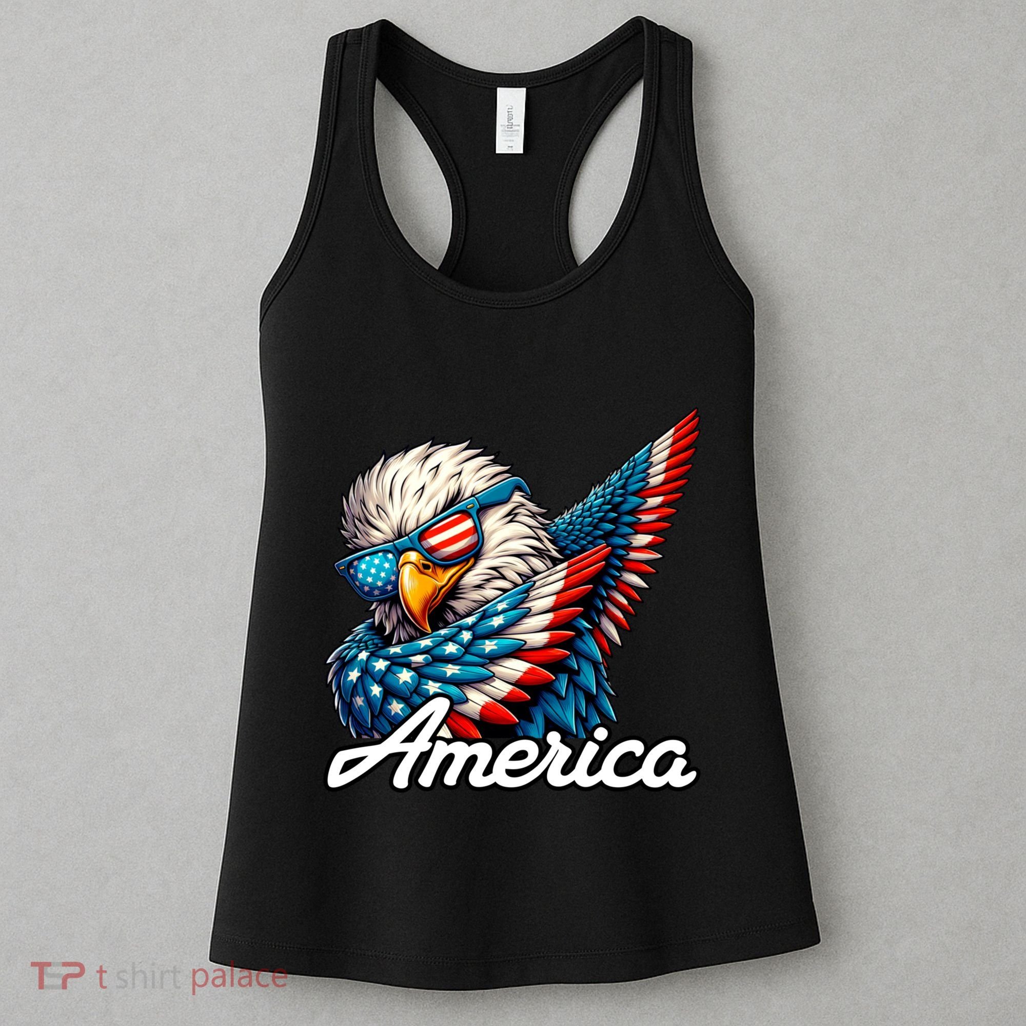Patriotic America Dabbing Bald Eagle Women's Tank Top