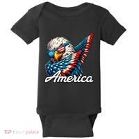 Patriotic America Dabbing Bald Eagle Baby Bodysuit thumb 0