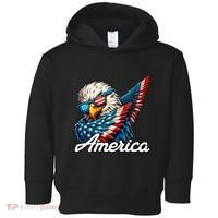 Patriotic America Dabbing Bald Eagle Toddler Hoodie thumb 0