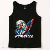 Patriotic America Dabbing Bald Eagle Tank Top thumb 2