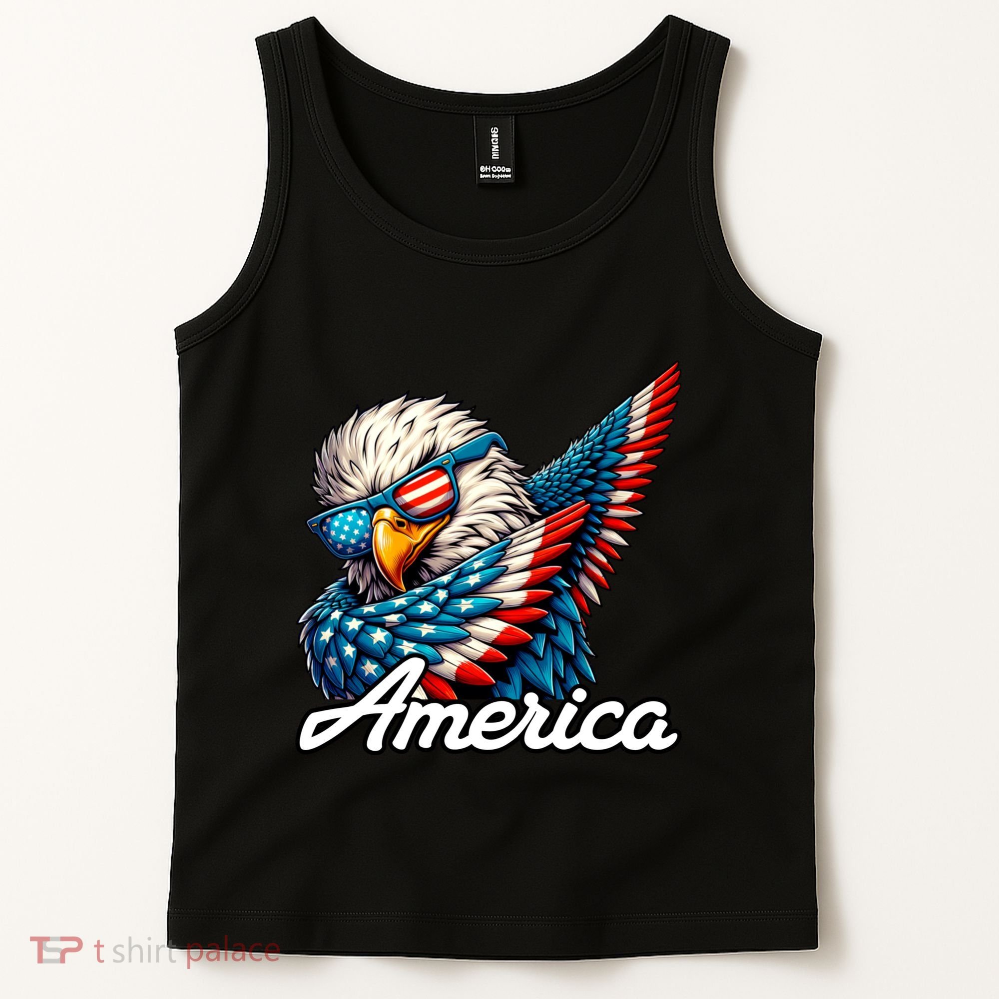 Patriotic America Dabbing Bald Eagle Tank Top