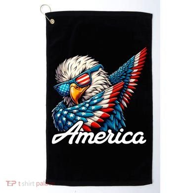 Patriotic America Dabbing Bald Eagle Golf Towel