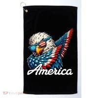 Patriotic America Dabbing Bald Eagle Golf Towel thumb 0