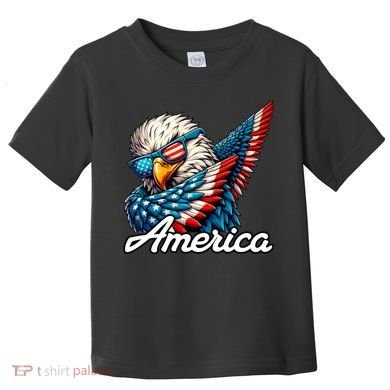 Patriotic America Dabbing Bald Eagle Toddler T-Shirt