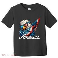 Patriotic America Dabbing Bald Eagle Toddler T-Shirt thumb 0