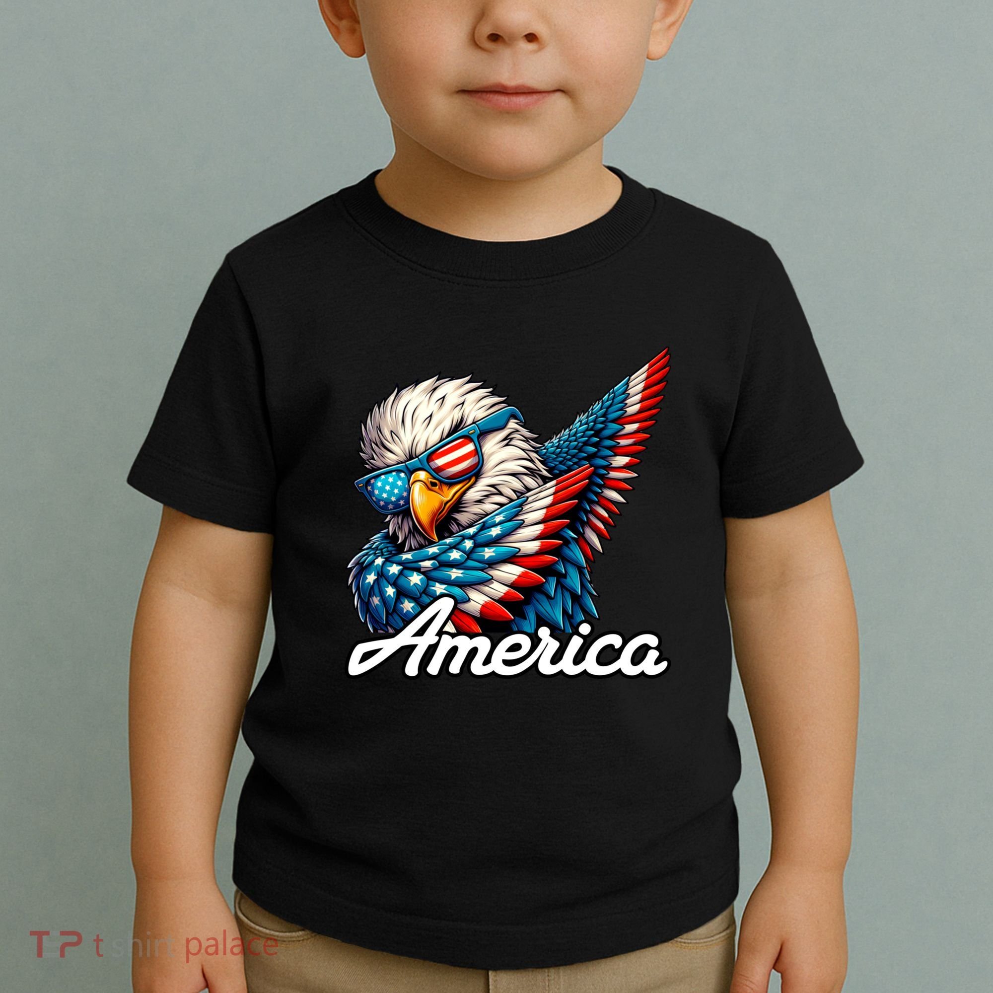 Patriotic America Dabbing Bald Eagle Toddler T-Shirt