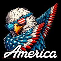 Patriotic America Dabbing Bald Eagle Toddler T-Shirt thumb 4