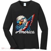 Patriotic America Dabbing Bald Eagle Women's Long Sleeve Shirt thumb 0