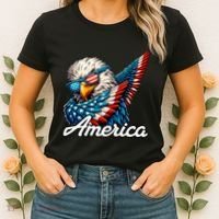 Patriotic America Dabbing Bald Eagle Women's T-Shirt thumb 2