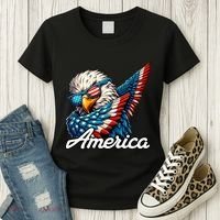 Patriotic America Dabbing Bald Eagle Women's T-Shirt thumb 3