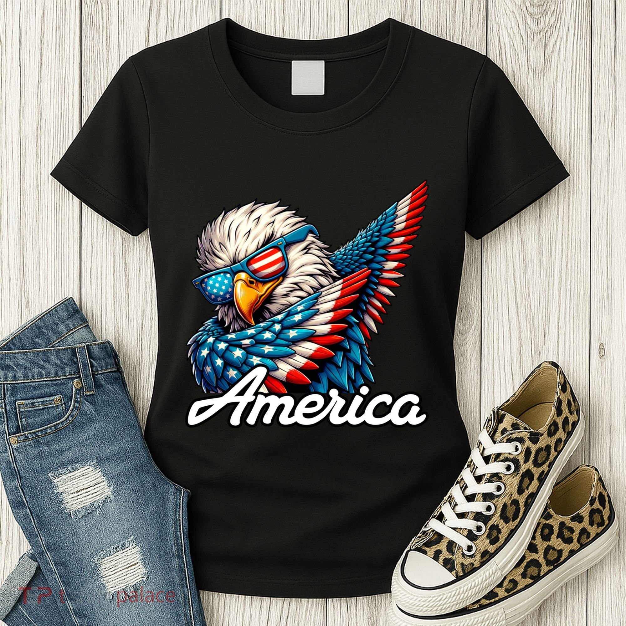 Patriotic America Dabbing Bald Eagle Women's T-Shirt