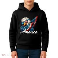 Patriotic America Dabbing Bald Eagle Kids Hoodie thumb 4