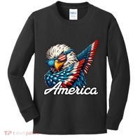 Patriotic America Dabbing Bald Eagle Kids Long Sleeve Shirt thumb 0