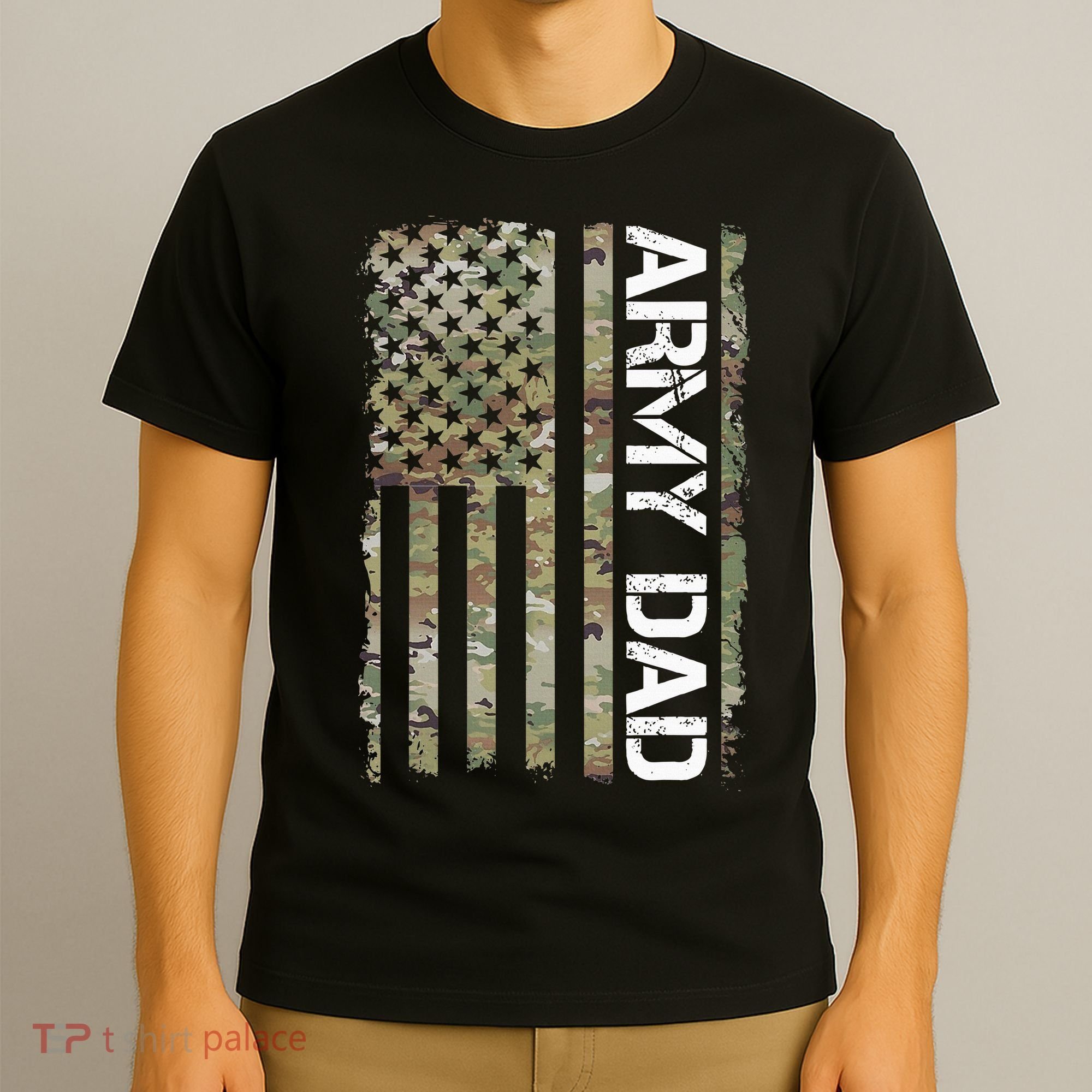 Proud Army Dad United States Usa Flag Gift For FatherS Day T-Shirt