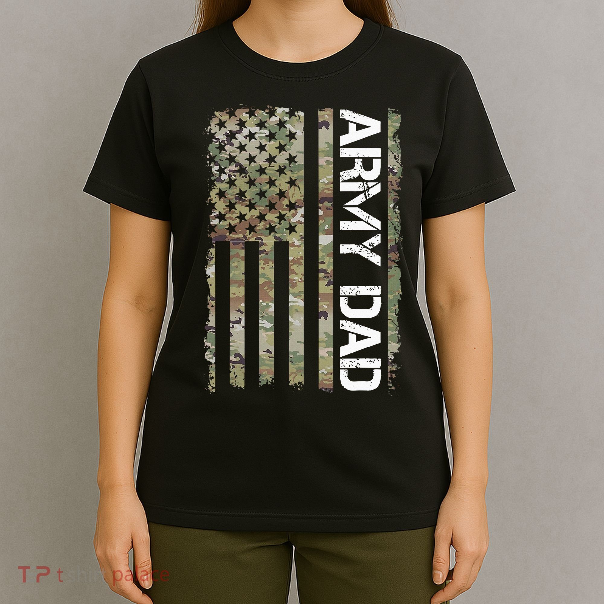 Proud Army Dad United States Usa Flag Gift For FatherS Day T-Shirt