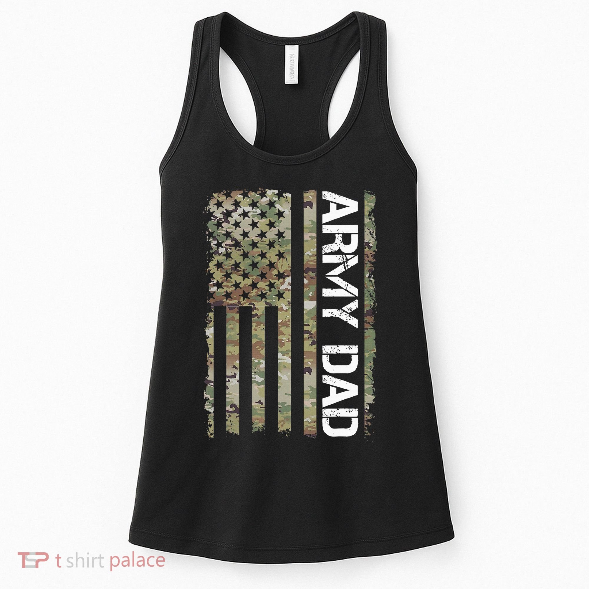 Proud Army Dad United States Usa Flag Gift For FatherS Day Women's Tank Top