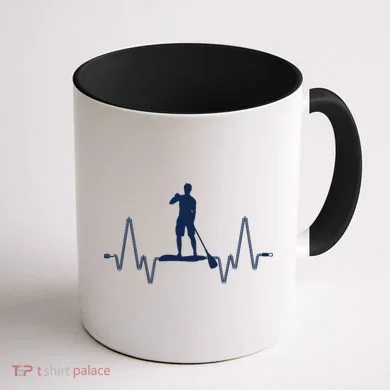 Paddle Board Heartbeat Coffee Mug back