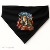 Patriotic American Eagle Fighter Pilot 4th Of July USA-Made Doggie Bandana thumb 0