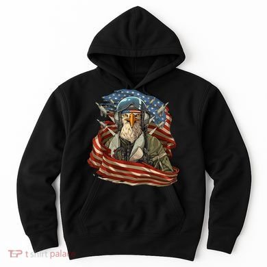 Patriotic American Eagle Fighter Pilot 4th Of July Hoodie