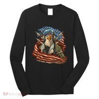 Patriotic American Eagle Fighter Pilot 4th Of July Long Sleeve Shirt thumb 0
