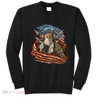 Patriotic American Eagle Fighter Pilot 4th Of July Sweatshirt thumb 0