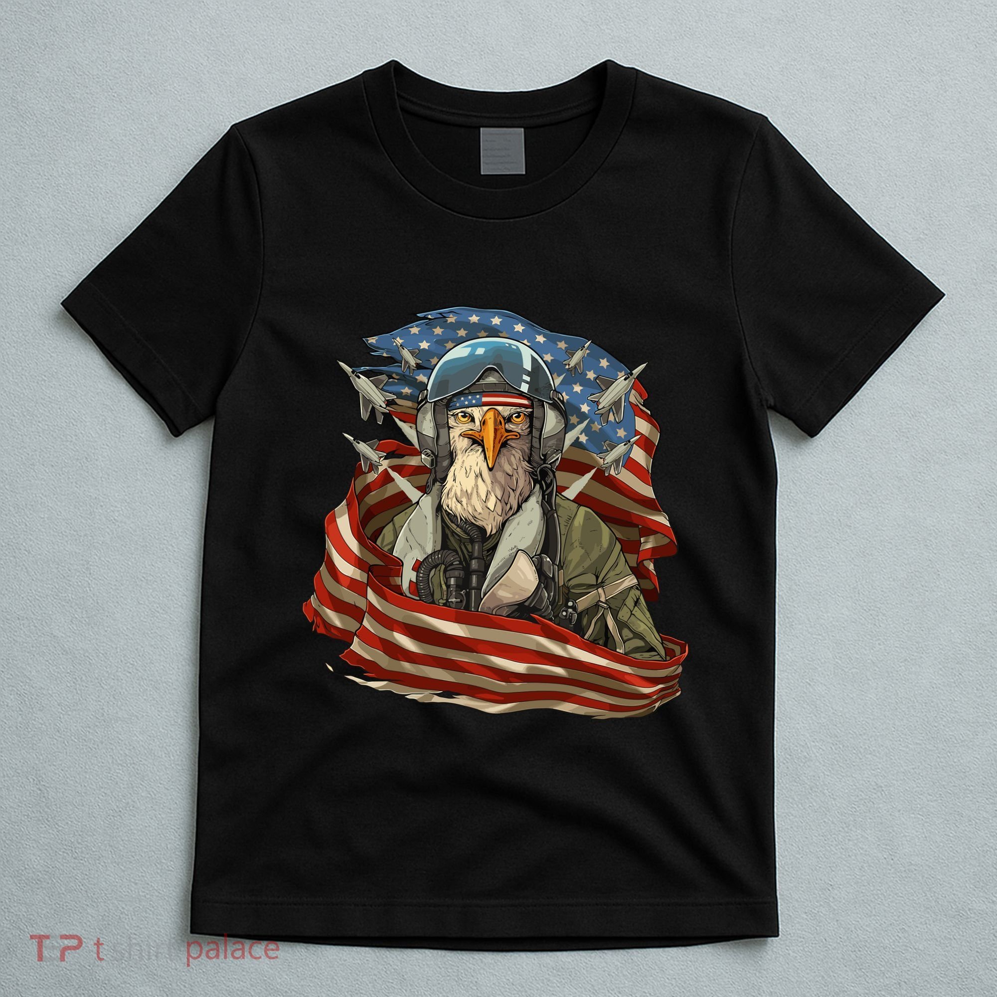 Patriotic American Eagle Fighter Pilot 4th Of July T-Shirt