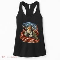 Patriotic American Eagle Fighter Pilot 4th Of July Women's Tank Top thumb 0