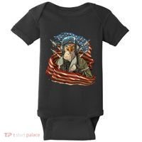 Patriotic American Eagle Fighter Pilot 4th Of July Baby Bodysuit thumb 0