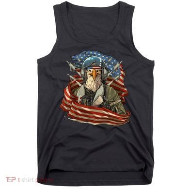 Patriotic American Eagle Fighter Pilot 4th Of July Tank Top