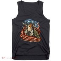 Patriotic American Eagle Fighter Pilot 4th Of July Tank Top thumb 0
