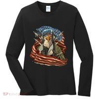 Patriotic American Eagle Fighter Pilot 4th Of July Women's Long Sleeve Shirt thumb 0
