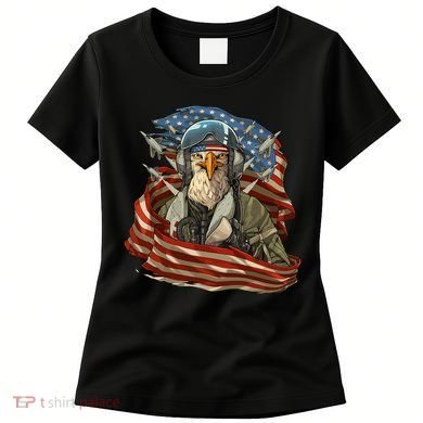 Patriotic American Eagle Fighter Pilot 4th Of July Women's T-Shirt
