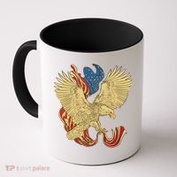 Patriotic American Eagle And United States Flag Coffee Mug thumb 0